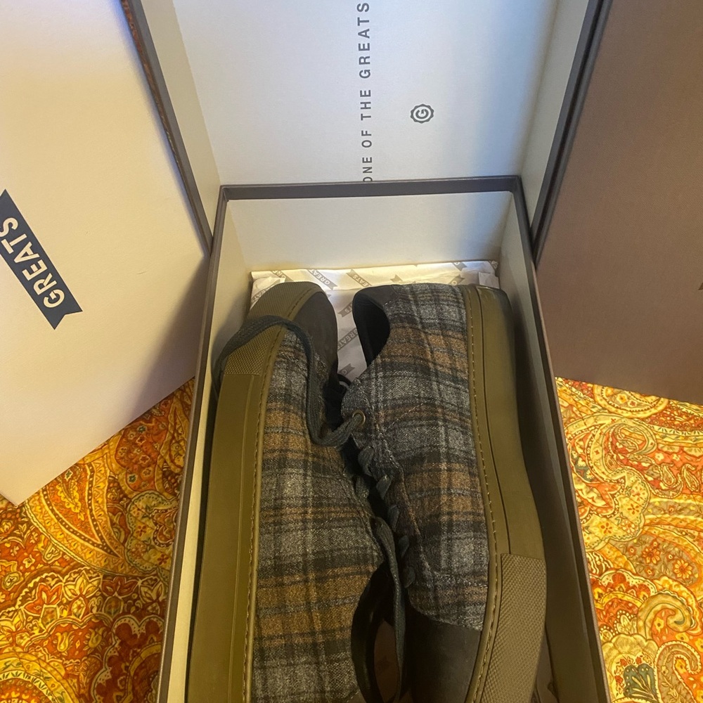 Greats Men's Plaid Sneakers - Brown and Gray